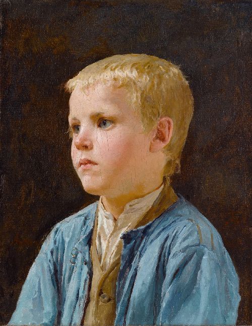 Albrecht Samuel Anker - A Portrait of a Boy